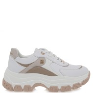 Γυναικεία Sneakers Λευκό Καμηλό Πούρο 2147-51EX35 Renato Garini