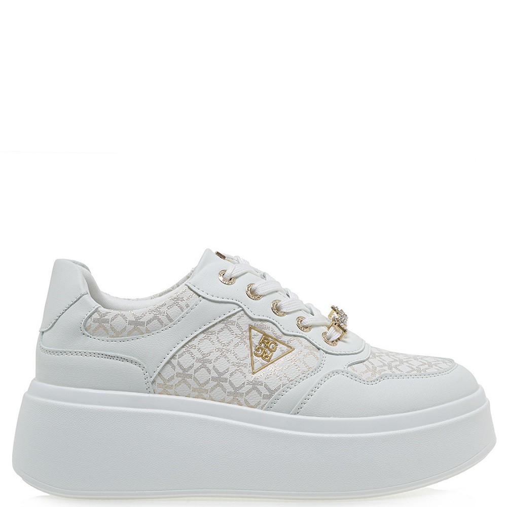 RENATO GARINI</br>Γυναικεία Sneakers Λευκό Πλατίνα Στάμπα 88-51EX56 Renato Garini RENATO GARINI</br>Γυναικεία Sneakers Λευκό Πλατίνα Στάμπα 88-51EX56 Renato Garini