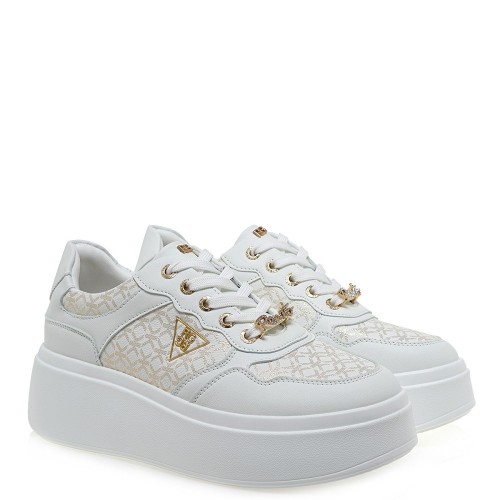 Γυναικεία Sneakers Λευκό Πλατίνα Στάμπα 88-51EX56 Renato Garini