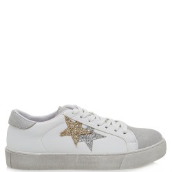 Γυναικεία Sneakers Λευκό Γκρι Χρυσό Ασημί Glitter AP010-S Lara Conte Madrid
