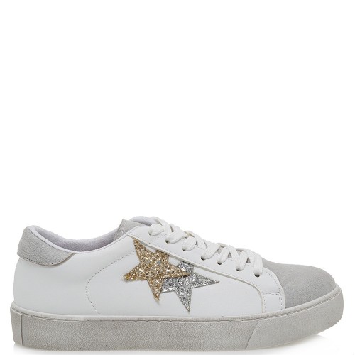 Γυναικεία Sneakers Λευκό Γκρι Χρυσό Ασημί Glitter AP010-S Lara Conte Madrid Γυναικεία Sneakers Λευκό Γκρι Χρυσό Ασημί Glitter AP010-S Lara Conte Madrid