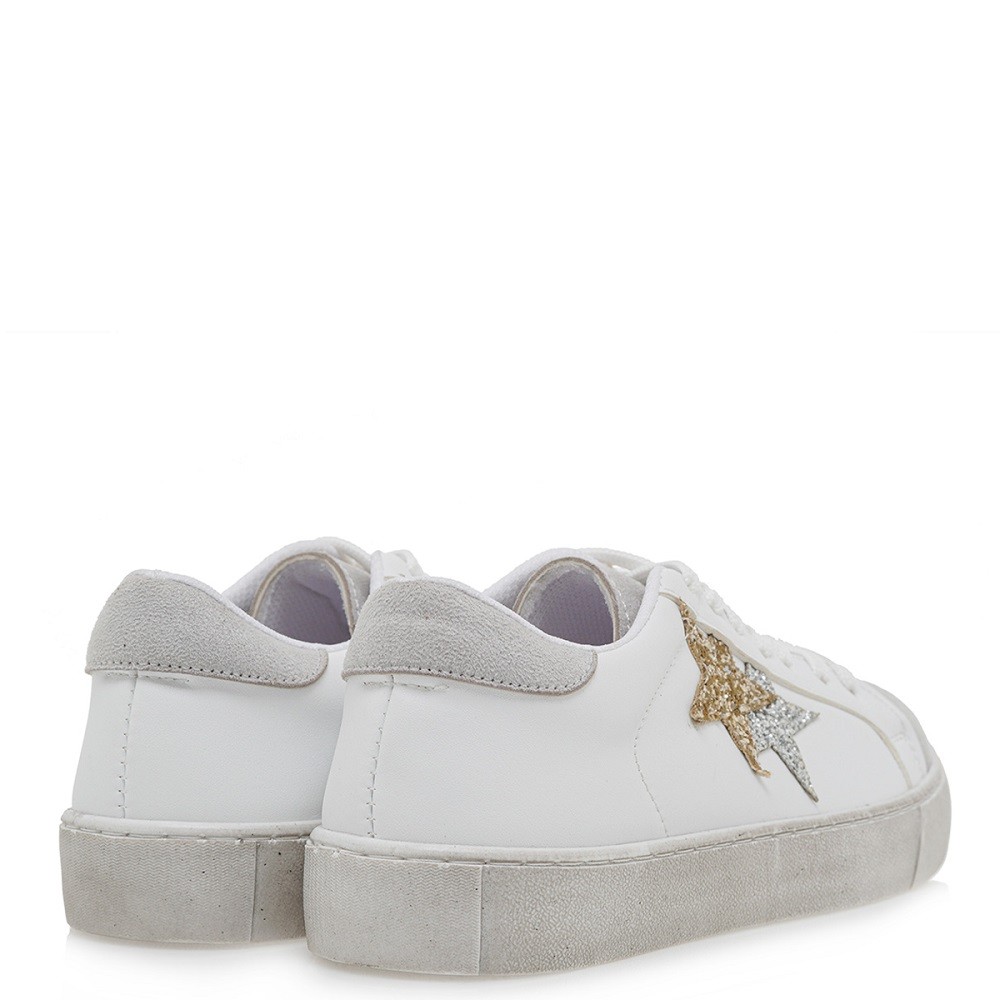 LARA CONTE MADRID</br>Γυναικεία Sneakers Λευκό Γκρι Χρυσό Ασημί Glitter AP010-S Lara Conte Madrid LARA CONTE MADRID</br>Γυναικεία Sneakers Λευκό Γκρι Χρυσό Ασημί Glitter AP010-S Lara Conte Madrid
