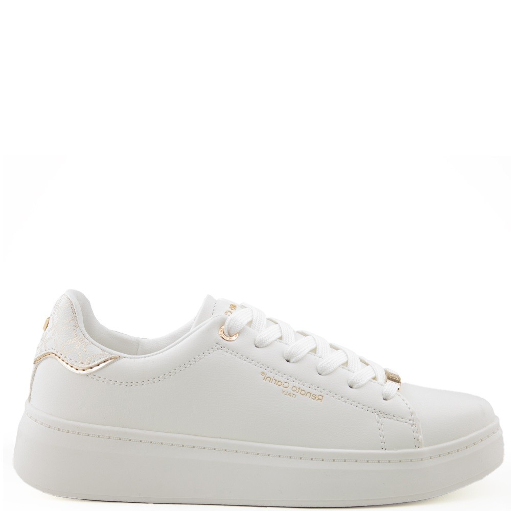 RENATO GARINI</br>Γυναικεία Sneakers Λευκό Λευκό Πλατίνα Στάμπα NEW 21VW2016-3 Renato Garini RENATO GARINI</br>Γυναικεία Sneakers Λευκό Λευκό Πλατίνα Στάμπα NEW 21VW2016-3 Renato Garini
