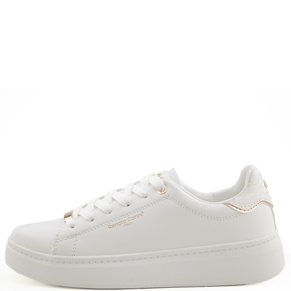 RENATO GARINI</br>Γυναικεία Sneakers Λευκό Λευκό Πλατίνα Στάμπα NEW 21VW2016-3 Renato Garini RENATO GARINI</br>Γυναικεία Sneakers Λευκό Λευκό Πλατίνα Στάμπα NEW 21VW2016-3 Renato Garini