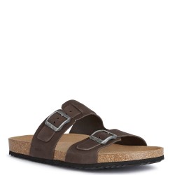 Ανδρικές Παντόφλες Καφέ Δέρμα Nubuck SANDAL GHITA B U159VB 00032 C6024 Geox