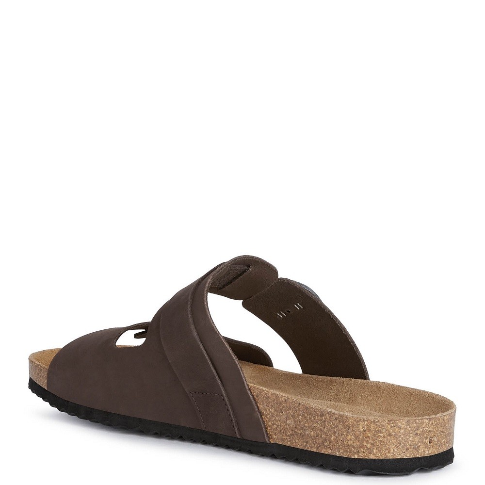 GEOX</br>Ανδρικές Παντόφλες Καφέ Δέρμα Nubuck SANDAL GHITA B U159VB 00032 C6024 Geox