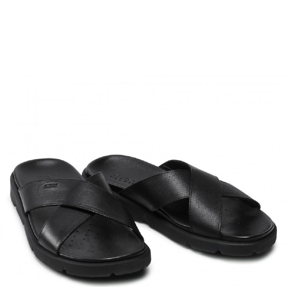 GEOX</br>Ανδρικές Παντόφλες Μαύρο Δέρμα XAND 2S C U15BGC 0003C C9999 Geox