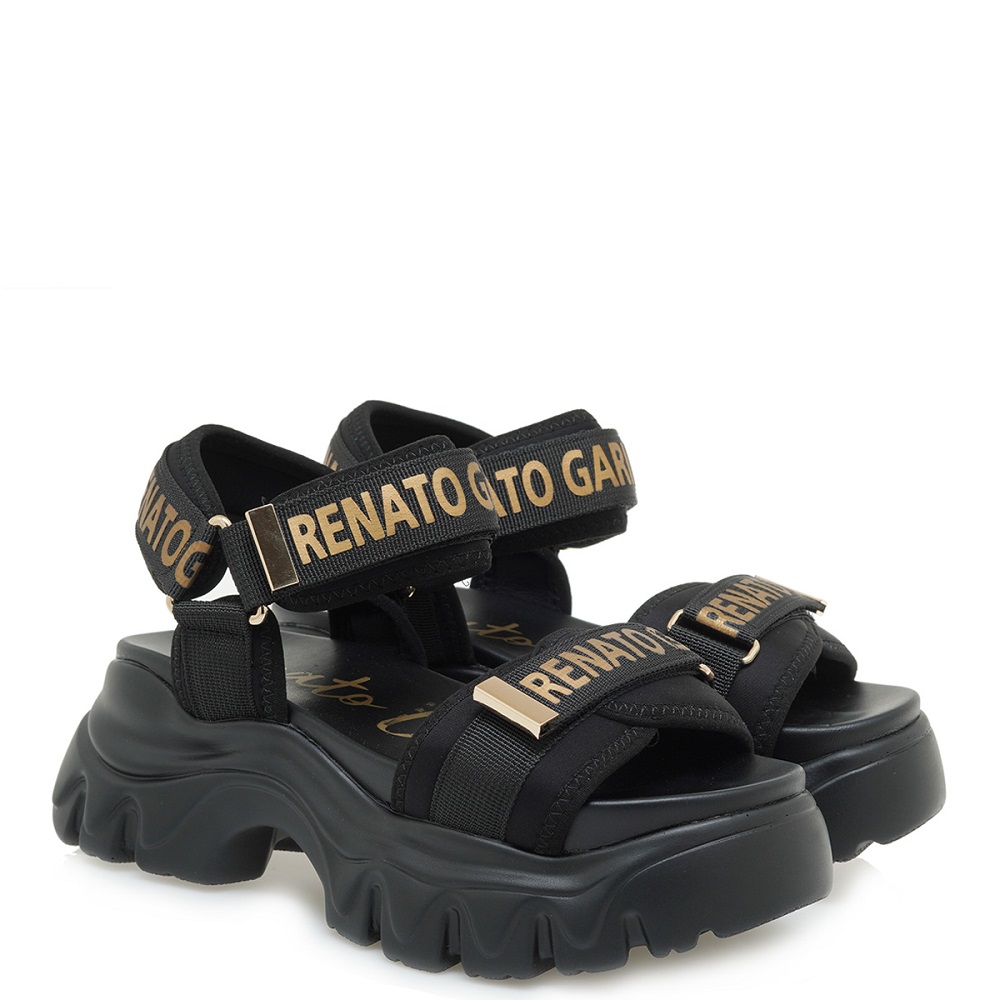 RENATO GARINI</br>Γυναικεία Flatform Μαύρο Χρυσό DMD-240629-2 Renato Garini RENATO GARINI</br>Γυναικεία Flatform Μαύρο Χρυσό DMD-240629-2 Renato Garini