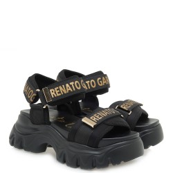 Γυναικεία Flatform Μαύρο Χρυσό DMD-240629-2 Renato Garini