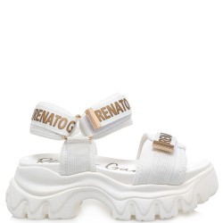 Γυναικεία Flatform Λευκό Πλατίνα DMD-240629-2 Renato Garini