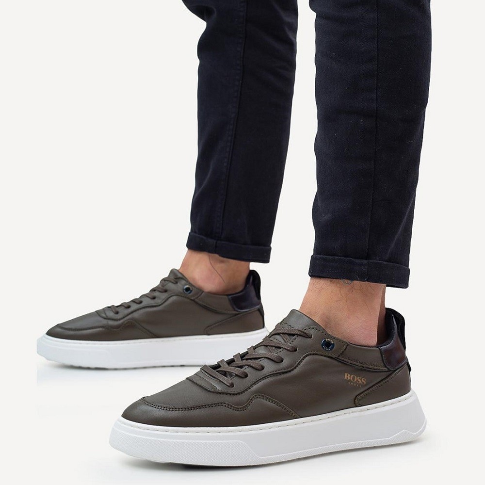 BOSS</br>Ανδρικά Sneakers Χακί Δέρμα U430 GOMATTO Boss BOSS</br>Ανδρικά Sneakers Χακί Δέρμα U430 GOMATTO Boss