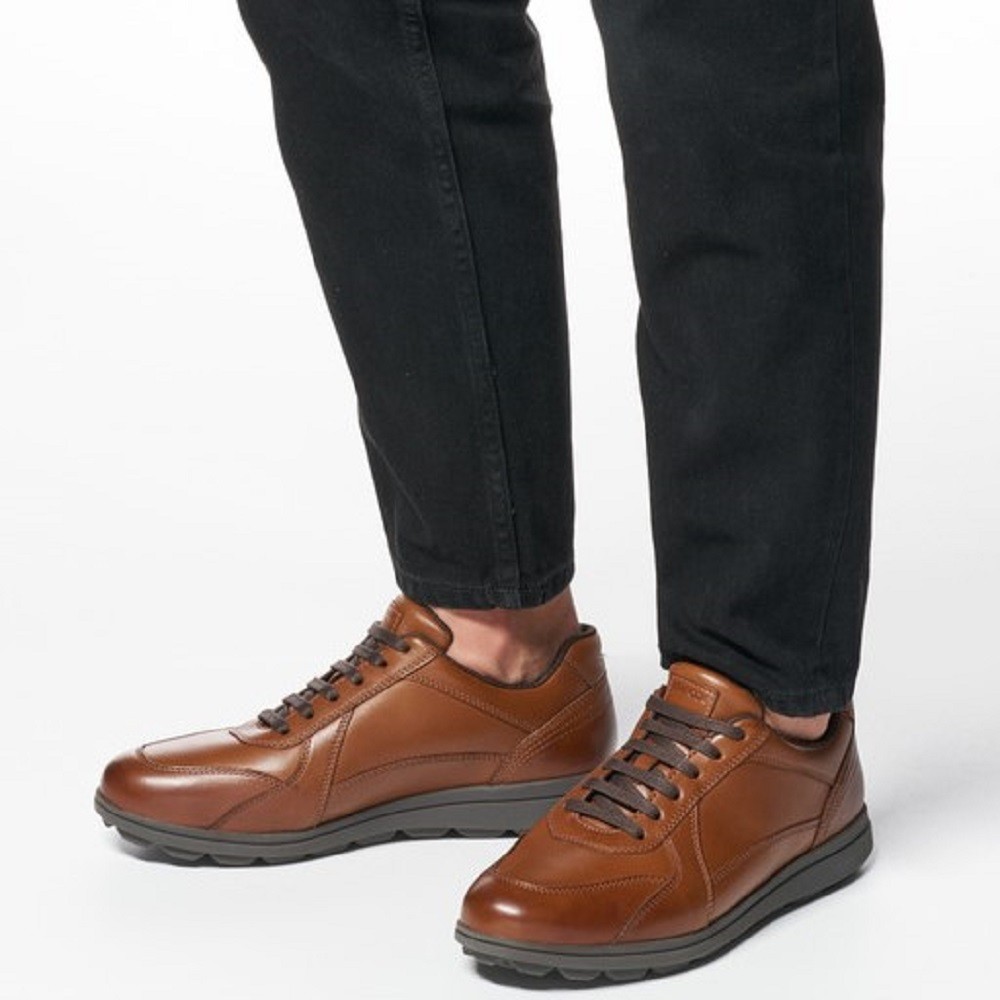 GEOX</br>Ανδρικά Sneakers Ταμπά Δέρμα SPHERICA EC12 A U45GRA 00043 C6001 Geox GEOX</br>Ανδρικά Sneakers Ταμπά Δέρμα SPHERICA EC12 A U45GRA 00043 C6001 Geox
