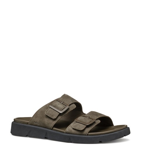 Ανδρικές Παντόφλες Χακί Δέρμα Nubuck XAND 2S A U46BGA 00032 C3009 Geox Ανδρικές Παντόφλες Χακί Δέρμα Nubuck XAND 2S A U46BGA 00032 C3009 Geox
