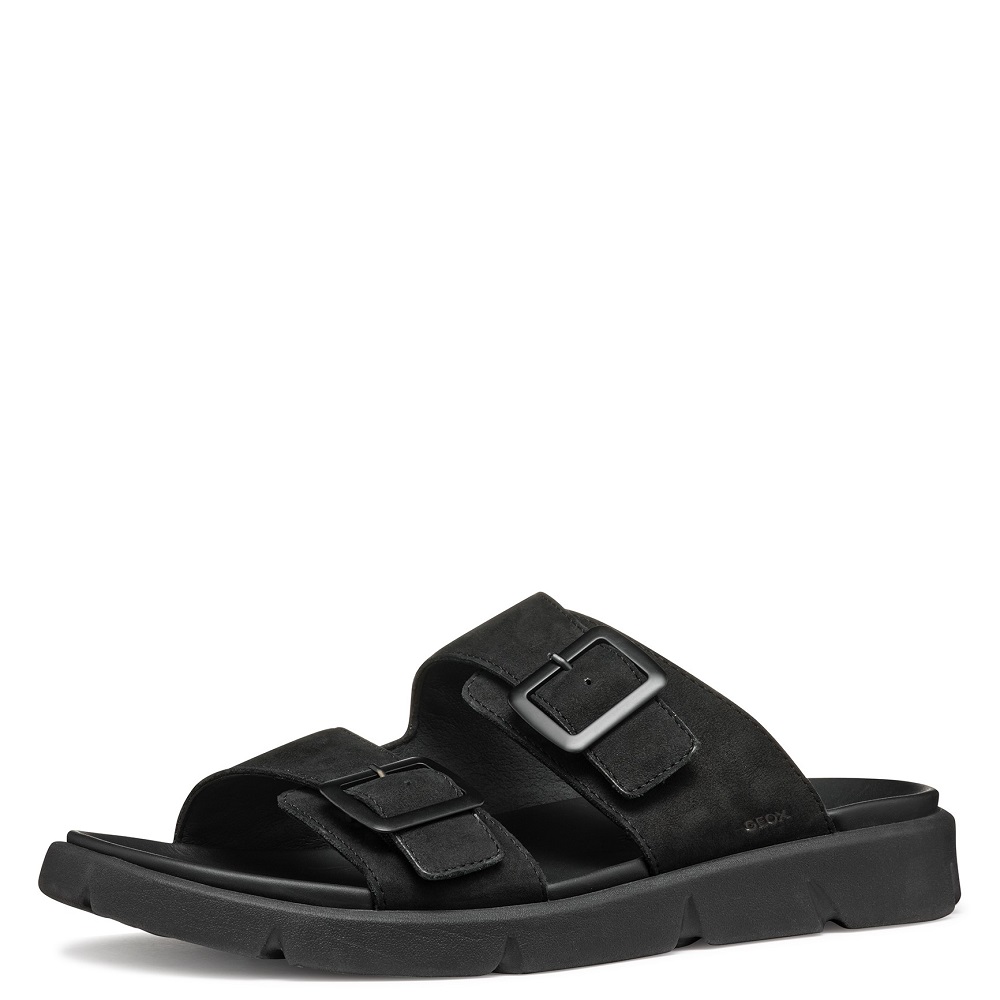 GEOX</br>Ανδρικές Παντόφλες Μαύρο Δέρμα Nubuck XAND 2S A U46BGA 00032 C9999 Geox GEOX</br>Ανδρικές Παντόφλες Μαύρο Δέρμα Nubuck XAND 2S A U46BGA 00032 C9999 Geox