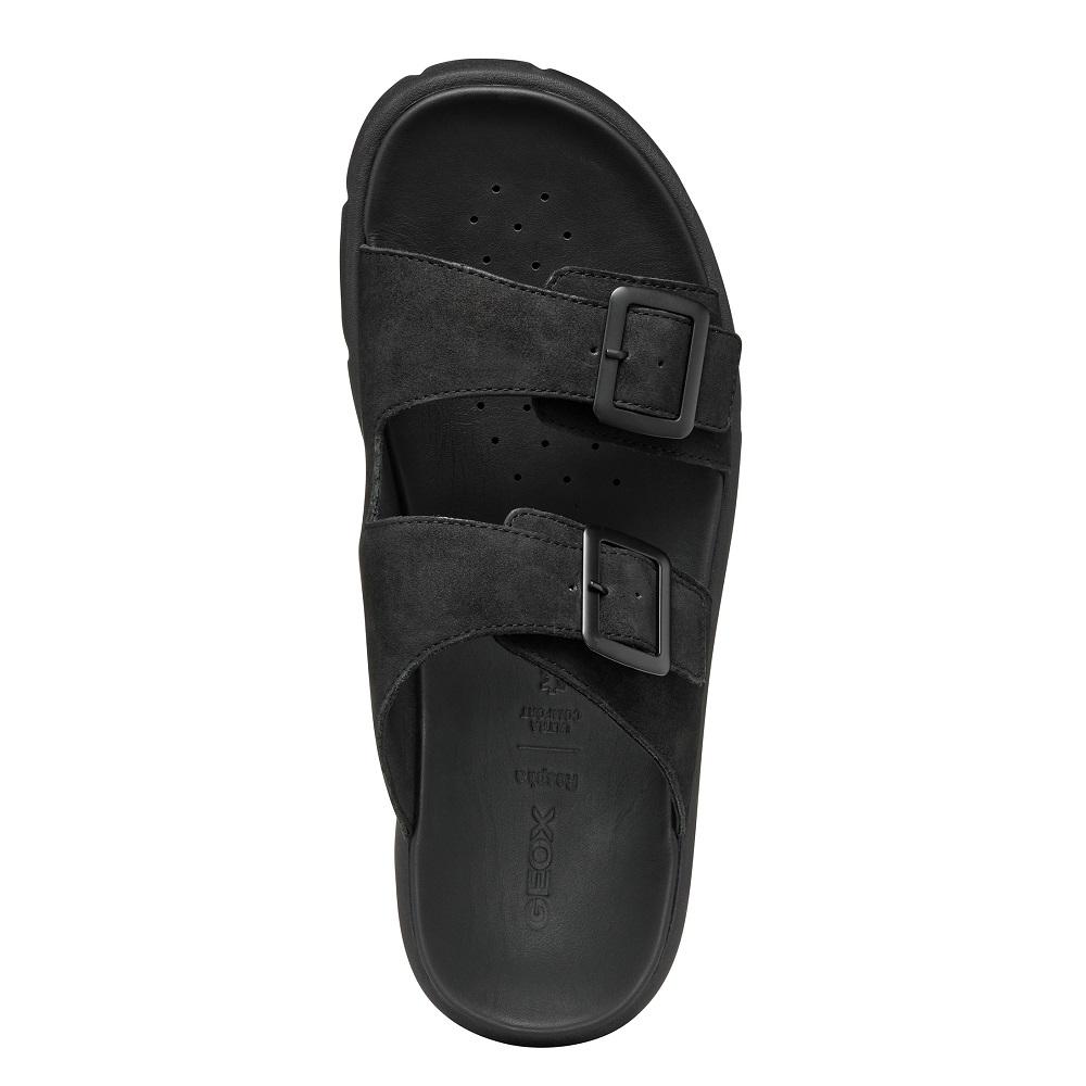 GEOX</br>Ανδρικές Παντόφλες Μαύρο Δέρμα Nubuck XAND 2S A U46BGA 00032 C9999 Geox GEOX</br>Ανδρικές Παντόφλες Μαύρο Δέρμα Nubuck XAND 2S A U46BGA 00032 C9999 Geox