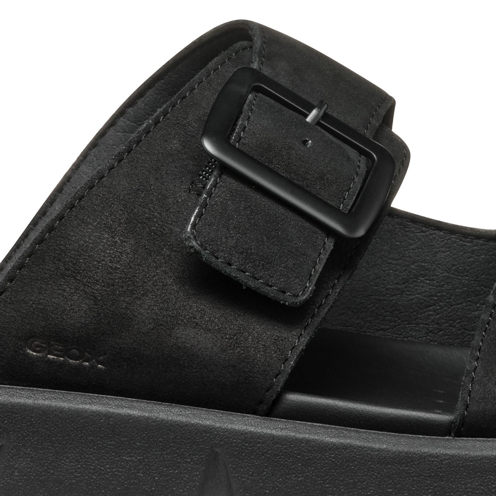 GEOX</br>Ανδρικές Παντόφλες Μαύρο Δέρμα Nubuck XAND 2S A U46BGA 00032 C9999 Geox GEOX</br>Ανδρικές Παντόφλες Μαύρο Δέρμα Nubuck XAND 2S A U46BGA 00032 C9999 Geox