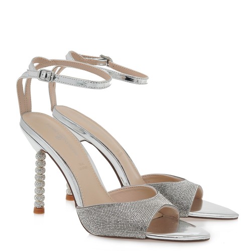 Γυναικεία Πέδιλα Ασημί Καθρέφτης Στρας AB JOY-625 Alessandra Bruni Γυναικεία Πέδιλα Ασημί Καθρέφτης Στρας AB JOY-625 Alessandra Bruni