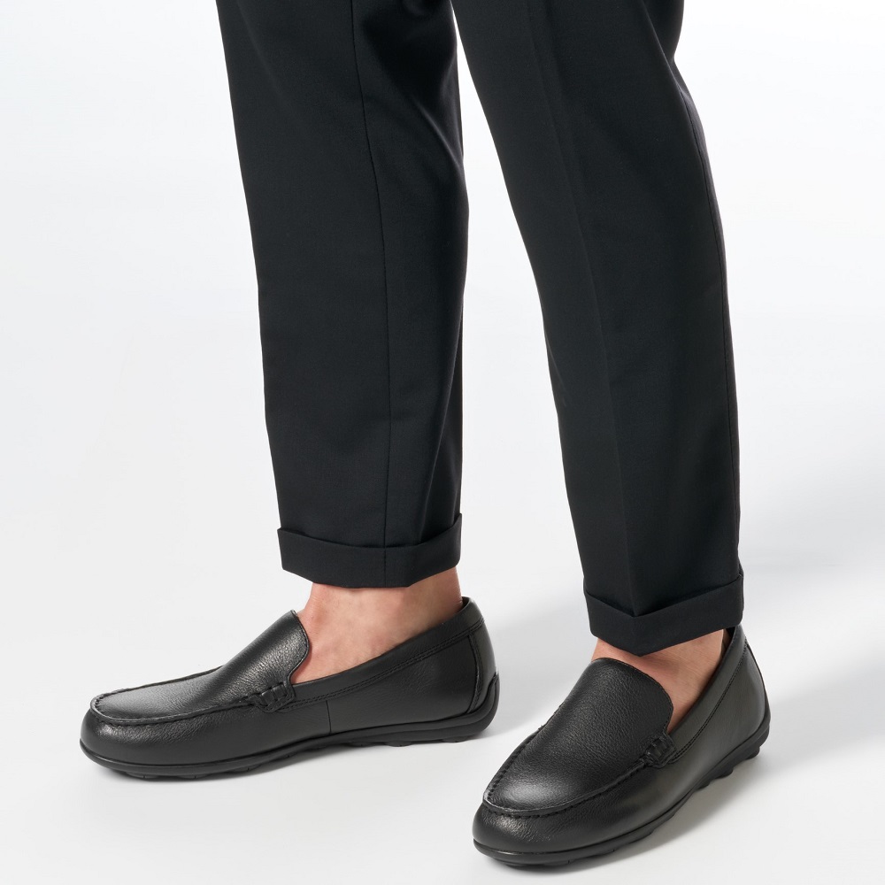 GEOX</br>Geox SPHERICA EC16 A U55HYA 00046 C9999 Ανδρικά Μοκασίνια Μαύρο Δέρμα