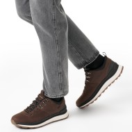 Geox SPHERICA ACTIF X2 B ABX A U56HMA 00045 C6006 Ανδρικά Sneakers Καφέ Δέρμα Waterproof