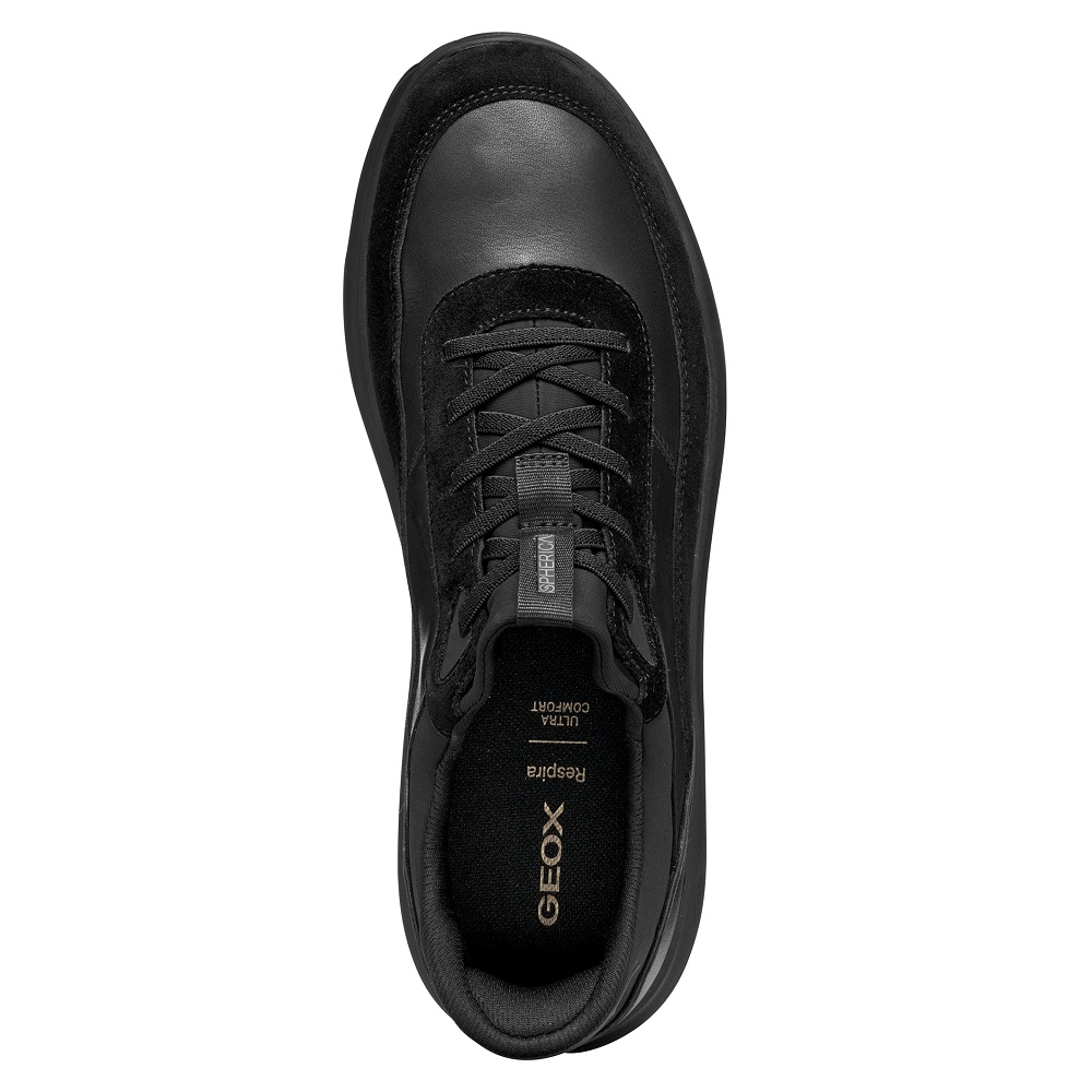 GEOX</br>Ανδρικά Sneakers Μαύρο Δέρμα SPHERICA PLUS A U56MPA 08522 C9999 Geox GEOX</br>Ανδρικά Sneakers Μαύρο Δέρμα SPHERICA PLUS A U56MPA 08522 C9999 Geox