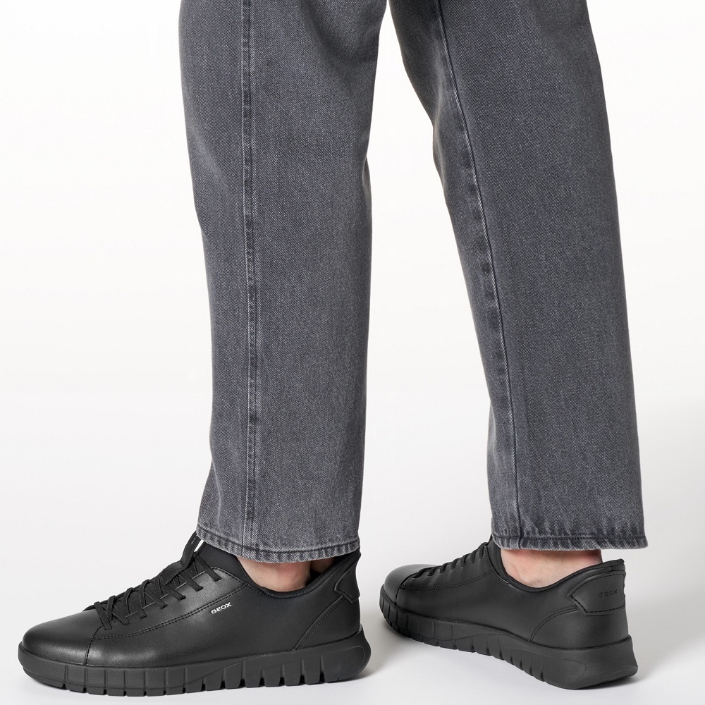 GEOX</br>Geox FLEXTRIDE PLUS U65MAA 0009B C9999 Ανδρικά Sneakers Μαύρο Δέρμα