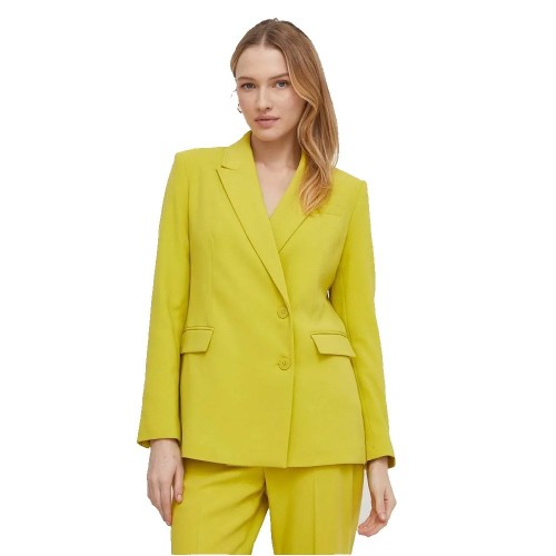 DKNY UK3JX187-CIE Γυναικείο Σακάκι με Ασύμμετρο Κούμπωμα Λαχανί