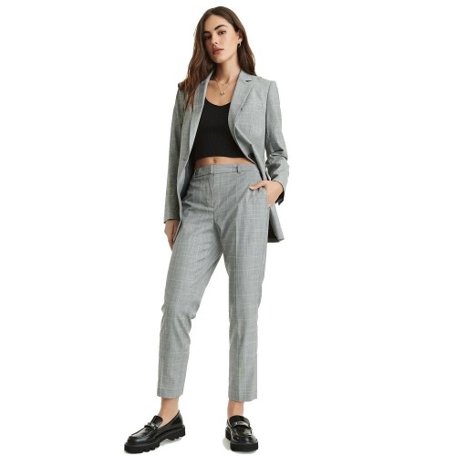 Γυναικείο Παντελόνι Ψηλόμεσο Γκρι/Ριγέ UK3PG401-FX7 DKNY