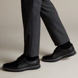 Ανδρικά Δετά Παπούτσια Μαύρο Δέρμα UN GEO LACE Clarks