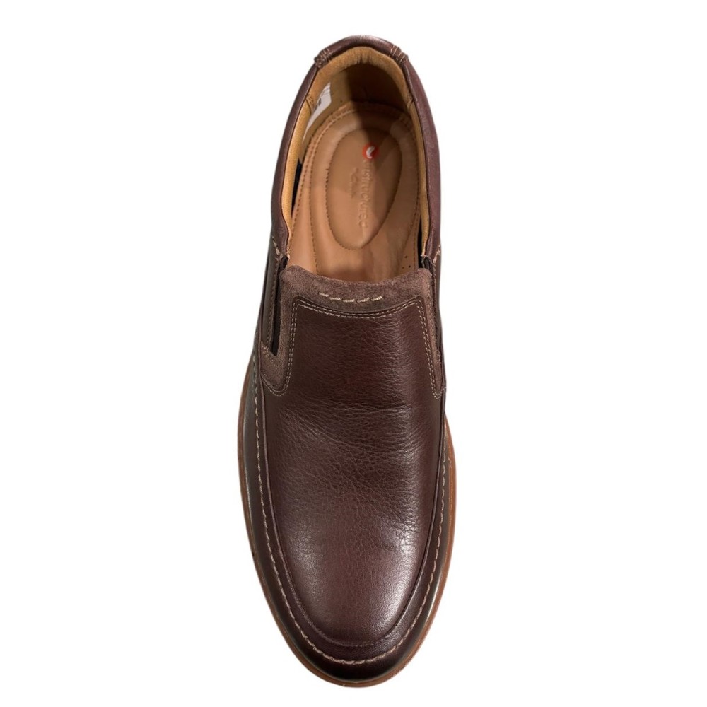 CLARKS</br>Ανδρικά Παντοφλέ Παπούτσια Καφέ Δέρμα UN GEO STEP Clarks