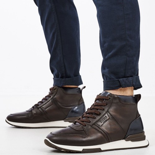 Ανδρικά Μποτάκια Καφέ Δέρμα UX300 BURN Boss Ανδρικά Μποτάκια Καφέ Δέρμα UX300 BURN Boss