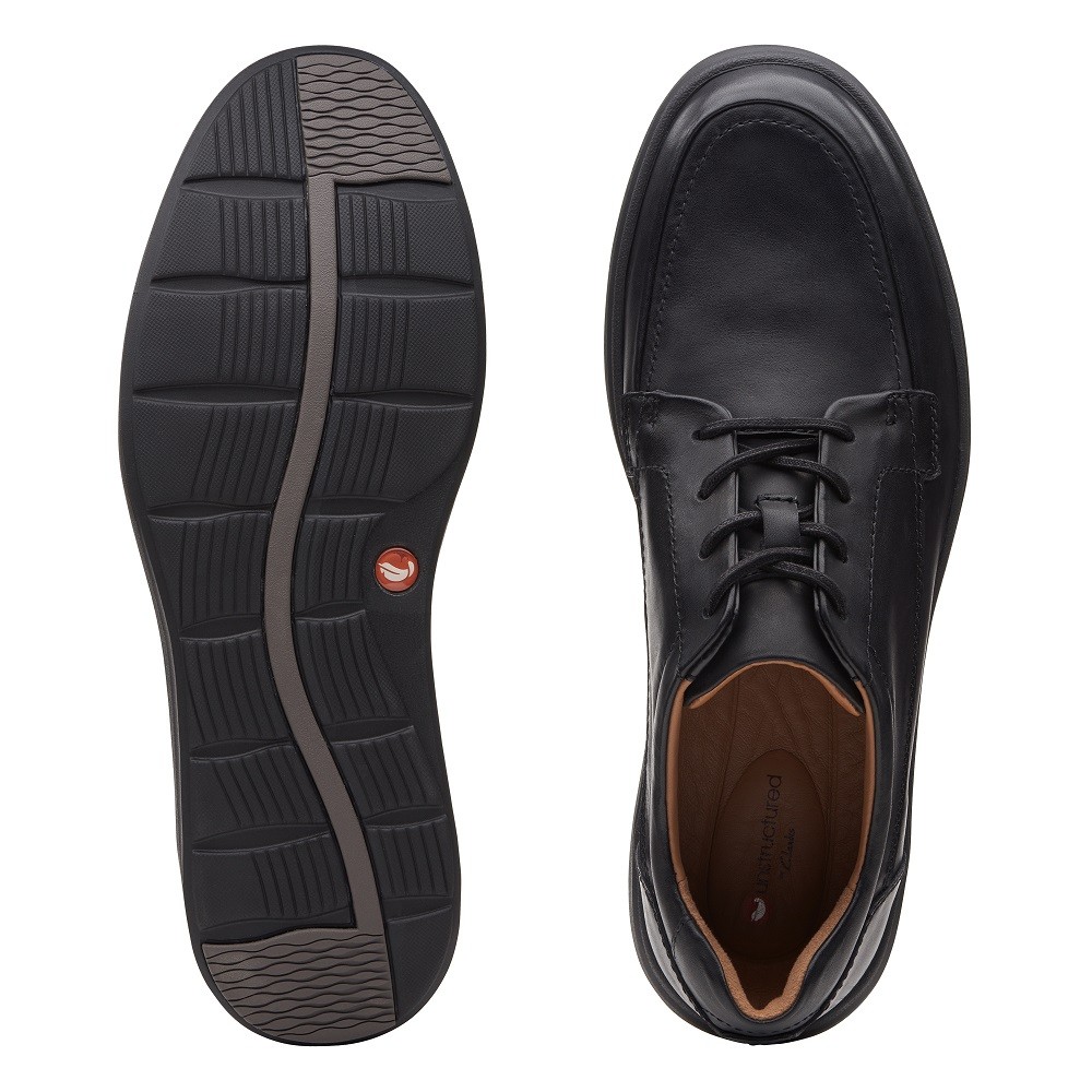 CLARKS</br>Ανδρικά Δετά Παπούτσια Μαύρο Δέρμα UN ABODE EASE (H) Clarks CLARKS</br>Ανδρικά Δετά Παπούτσια Μαύρο Δέρμα UN ABODE EASE (H) Clarks
