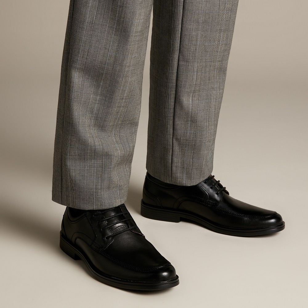CLARKS</br>Ανδρικά Δετά Παπούτσια Μαύρο Δέρμα UN ALDRIC PARK (G) Clarks CLARKS</br>Ανδρικά Δετά Παπούτσια Μαύρο Δέρμα UN ALDRIC PARK (G) Clarks