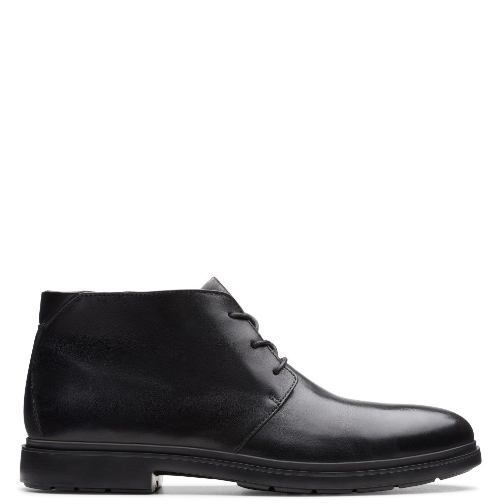 CLARKS</br>Ανδρικά Μποτάκια Μαύρο Δέρμα UN TAILOR MID Clarks
