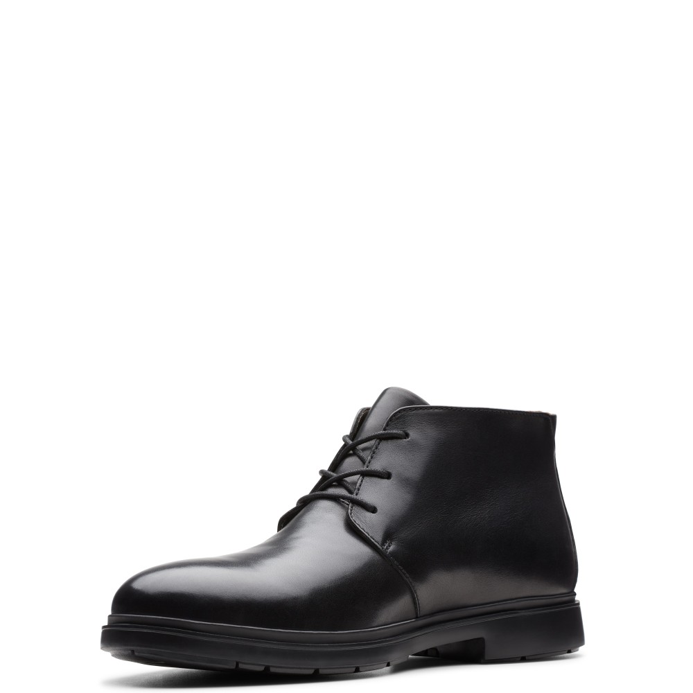 CLARKS</br>Ανδρικά Μποτάκια Μαύρο Δέρμα UN TAILOR MID Clarks