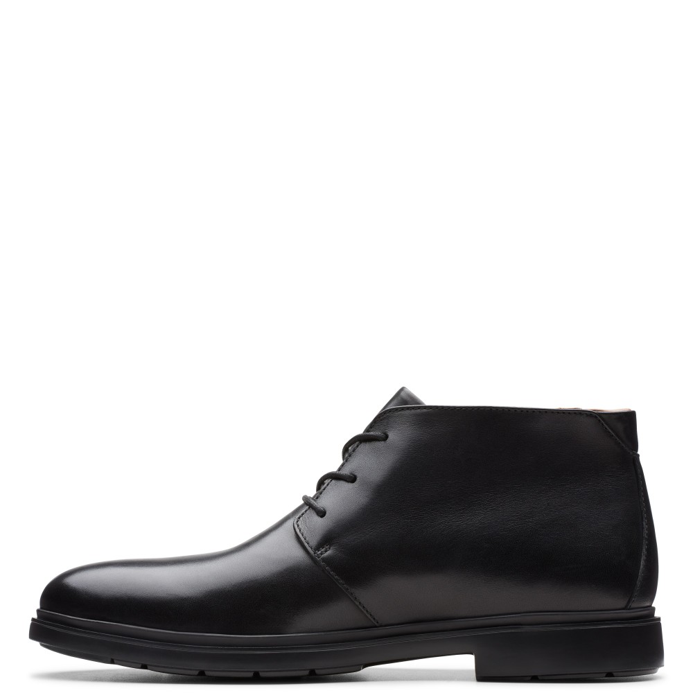 CLARKS</br>Ανδρικά Μποτάκια Μαύρο Δέρμα UN TAILOR MID Clarks
