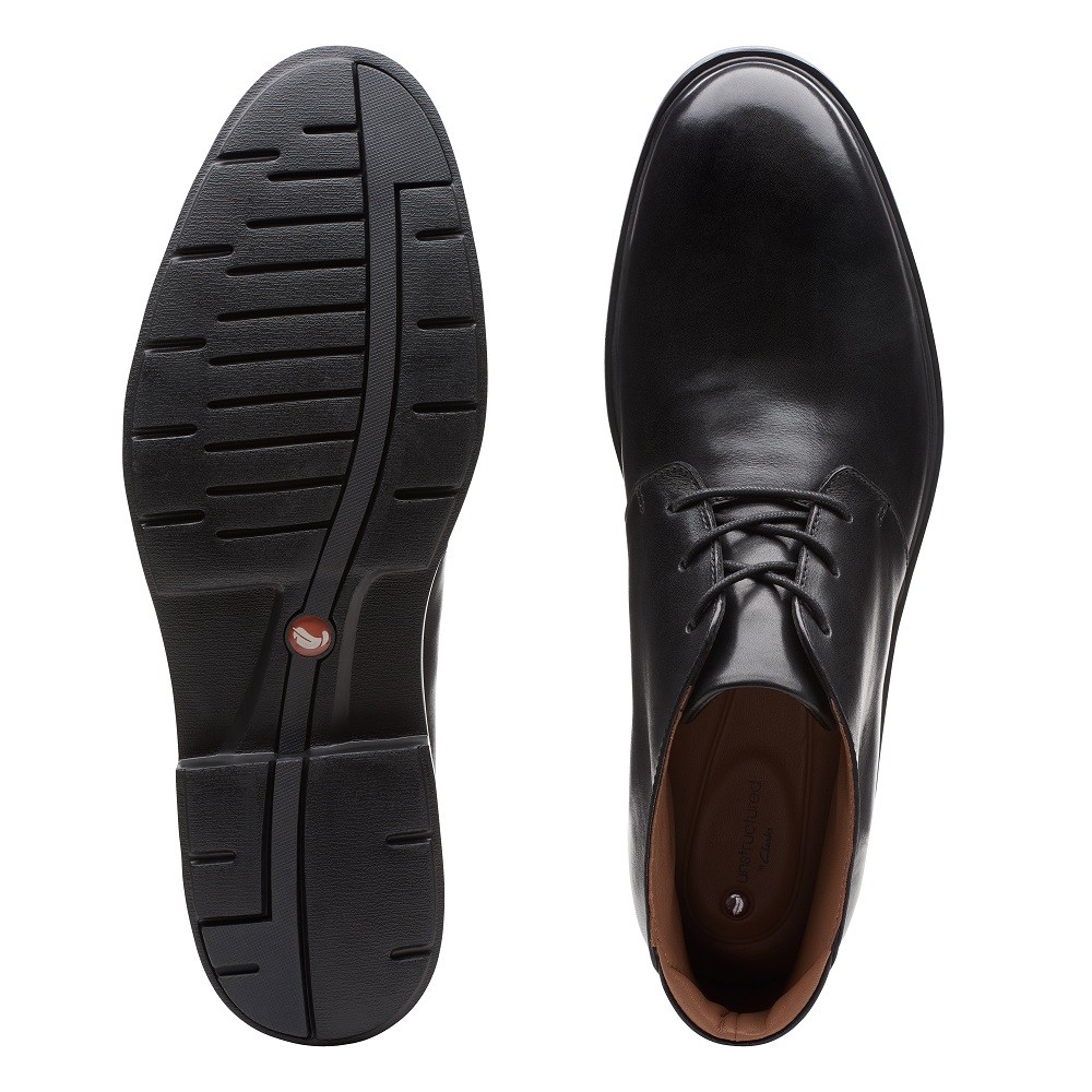 CLARKS</br>Ανδρικά Μποτάκια Μαύρο Δέρμα UN TAILOR MID Clarks