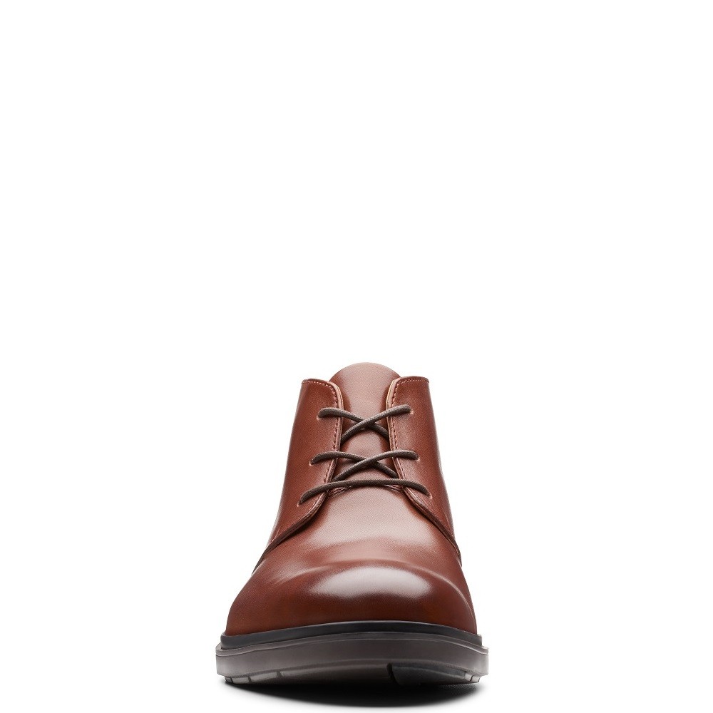 CLARKS</br>Ανδρικά Μποτάκια Ταμπά Δέρμα UN TAILOR MID Clarks