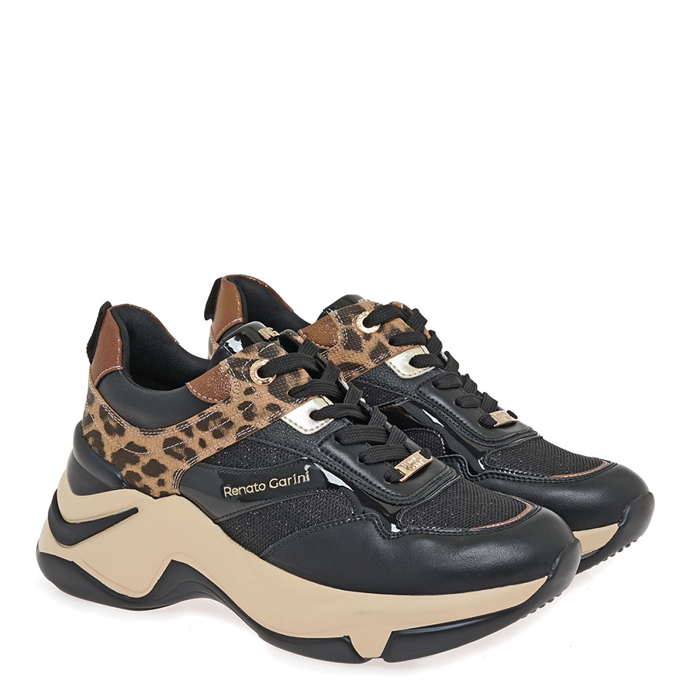 RENATO GARINI</br>Renato Garini 106-41EX32 Γυναικεία Sneakers Μαύρο Λεοπάρ Μπρονζέ RENATO GARINI</br>Renato Garini 106-41EX32 Γυναικεία Sneakers Μαύρο Λεοπάρ Μπρονζέ