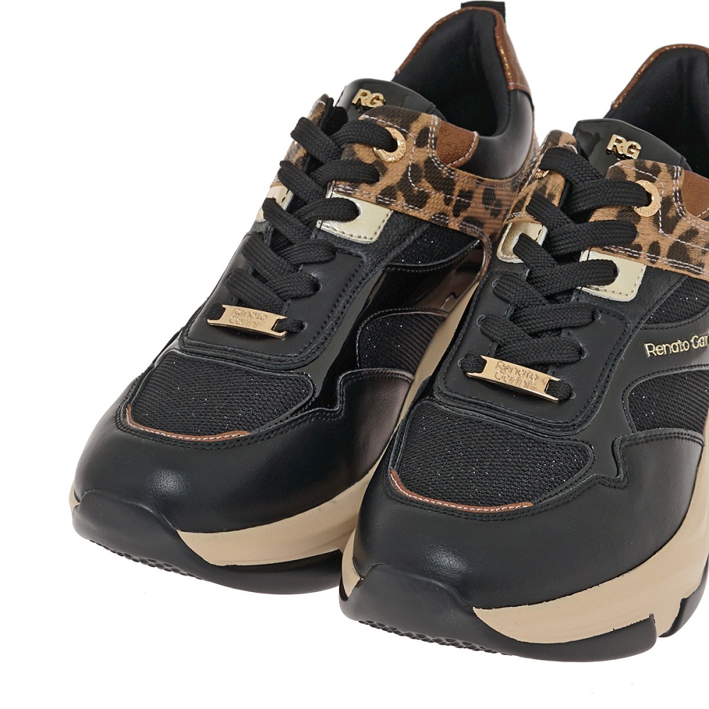 RENATO GARINI</br>Renato Garini 106-41EX32 Γυναικεία Sneakers Μαύρο Λεοπάρ Μπρονζέ RENATO GARINI</br>Renato Garini 106-41EX32 Γυναικεία Sneakers Μαύρο Λεοπάρ Μπρονζέ