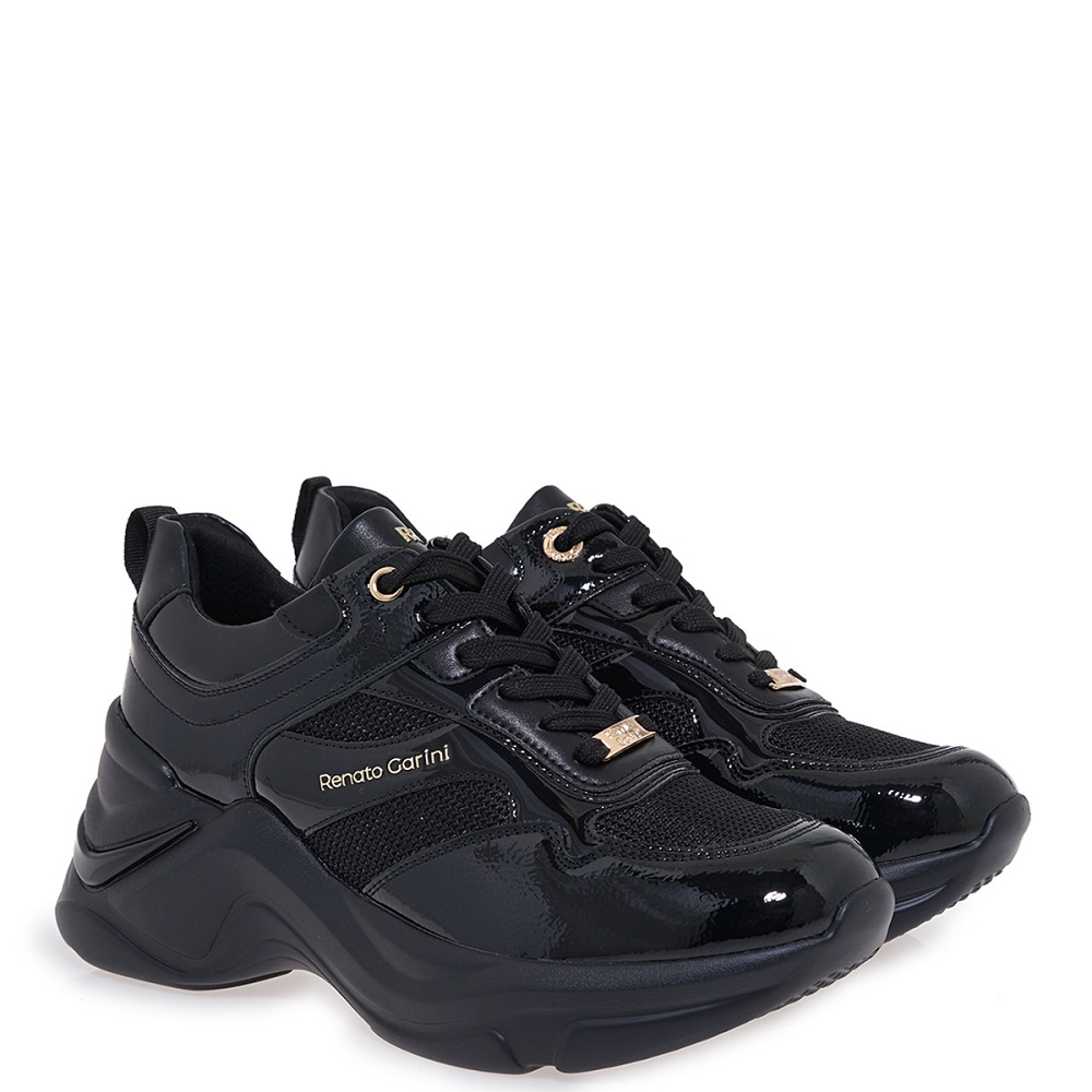 RENATO GARINI</br>Renato Garini 106-41EX32 Γυναικεία Sneakers Μαύρο Βερνί Σπαστό Μαύρο RENATO GARINI</br>Renato Garini 106-41EX32 Γυναικεία Sneakers Μαύρο Βερνί Σπαστό Μαύρο