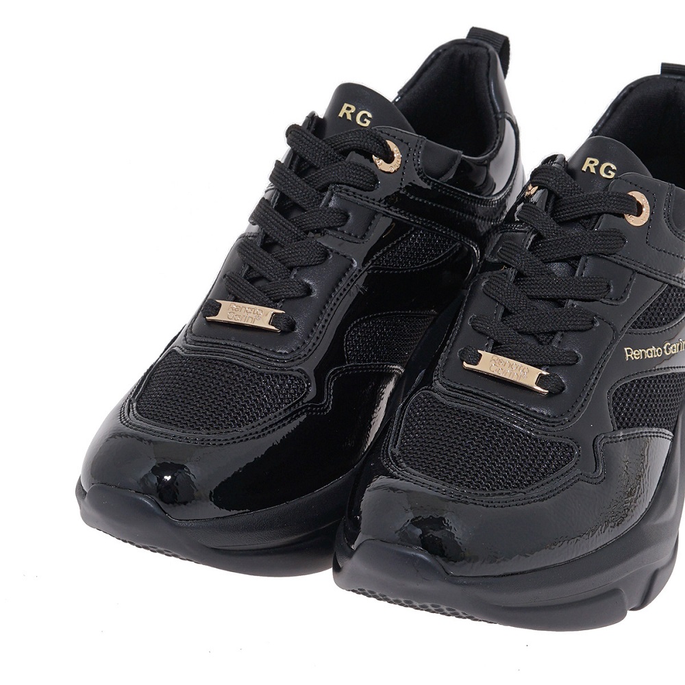 RENATO GARINI</br>Renato Garini 106-41EX32 Γυναικεία Sneakers Μαύρο Βερνί Σπαστό Μαύρο RENATO GARINI</br>Renato Garini 106-41EX32 Γυναικεία Sneakers Μαύρο Βερνί Σπαστό Μαύρο