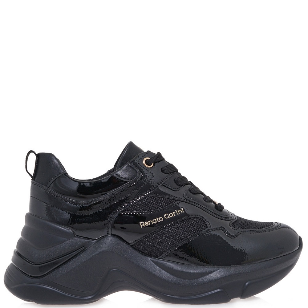RENATO GARINI</br>Renato Garini 106-41EX32 Γυναικεία Sneakers Μαύρο Βερνί Σπαστό Μαύρο RENATO GARINI</br>Renato Garini 106-41EX32 Γυναικεία Sneakers Μαύρο Βερνί Σπαστό Μαύρο