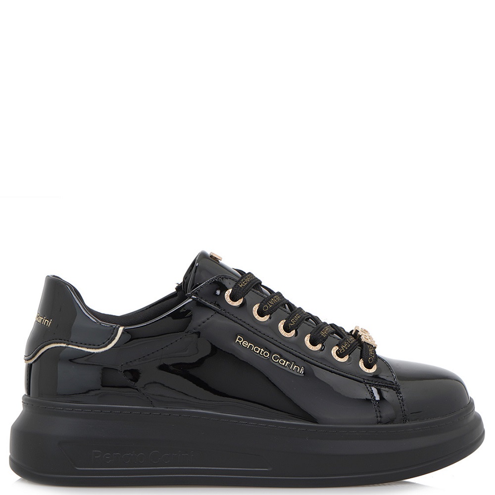 RENATO GARINI</br>Renato Garini 2148-42EX58 Γυναικεία Sneakers Μαύρο Βερνί Πλατίνα RENATO GARINI</br>Renato Garini 2148-42EX58 Γυναικεία Sneakers Μαύρο Βερνί Πλατίνα