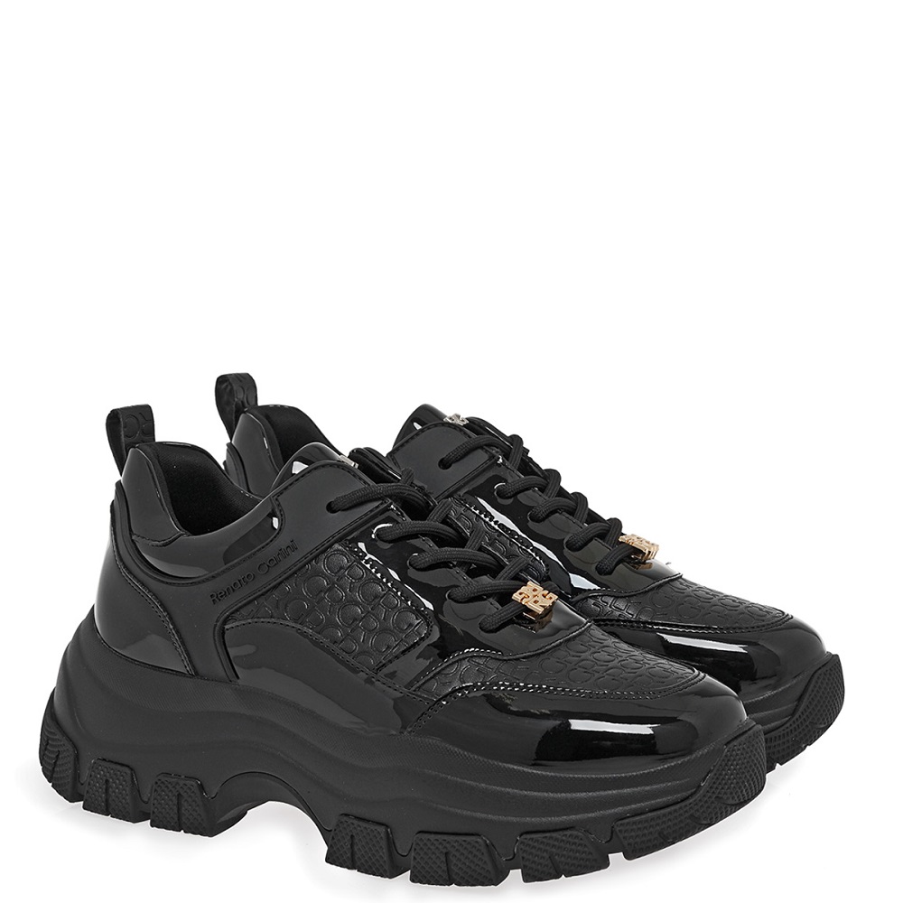 RENATO GARINI</br>Renato Garini 2147-42EX93 Γυναικεία Sneakers Μαύρο Βερνί Μαύρο Στάμπα RENATO GARINI</br>Renato Garini 2147-42EX93 Γυναικεία Sneakers Μαύρο Βερνί Μαύρο Στάμπα