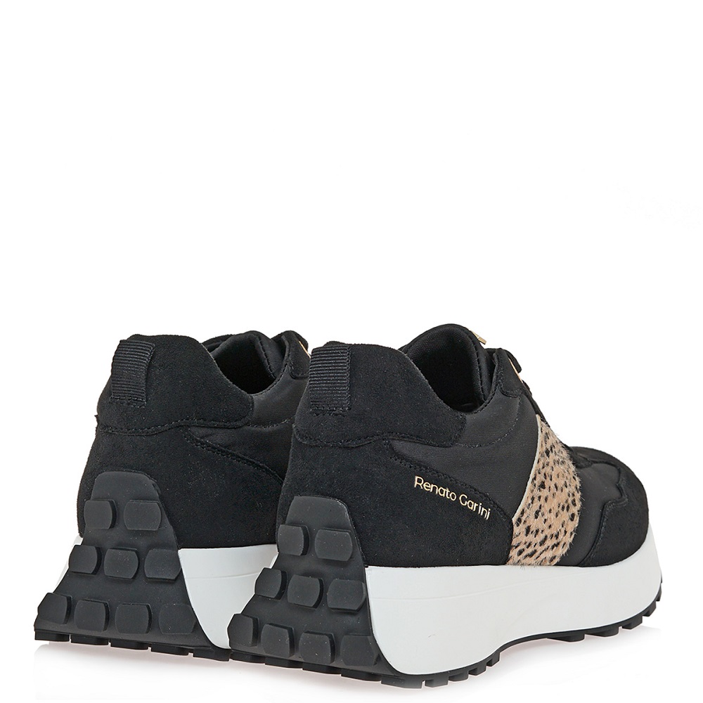 RENATO GARINI</br>Renato Garini 418-52RG07 Γυναικεία Sneakers Μαύρο Καστόρι Λεοπάρ Πόνυ RENATO GARINI</br>Renato Garini 418-52RG07 Γυναικεία Sneakers Μαύρο Καστόρι Λεοπάρ Πόνυ