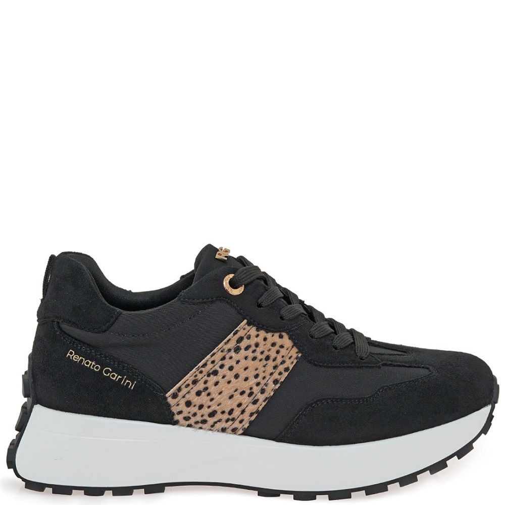 RENATO GARINI</br>Renato Garini 418-52RG07 Γυναικεία Sneakers Μαύρο Καστόρι Λεοπάρ Πόνυ RENATO GARINI</br>Renato Garini 418-52RG07 Γυναικεία Sneakers Μαύρο Καστόρι Λεοπάρ Πόνυ