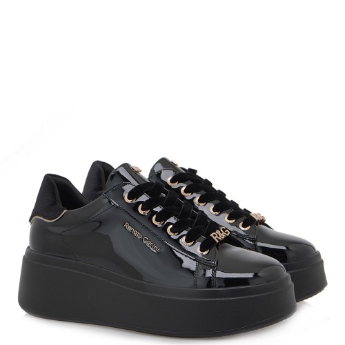 Renato Garini 88-42EX125 Γυναικεία Sneakers Μαύρο Βερνί Μαύρο Βελούδο Renato Garini 88-42EX125 Γυναικεία Sneakers Μαύρο Βερνί Μαύρο Βελούδο