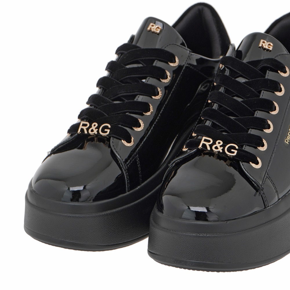 RENATO GARINI</br>Renato Garini 88-42EX125 Γυναικεία Sneakers Μαύρο Βερνί Μαύρο Βελούδο RENATO GARINI</br>Renato Garini 88-42EX125 Γυναικεία Sneakers Μαύρο Βερνί Μαύρο Βελούδο