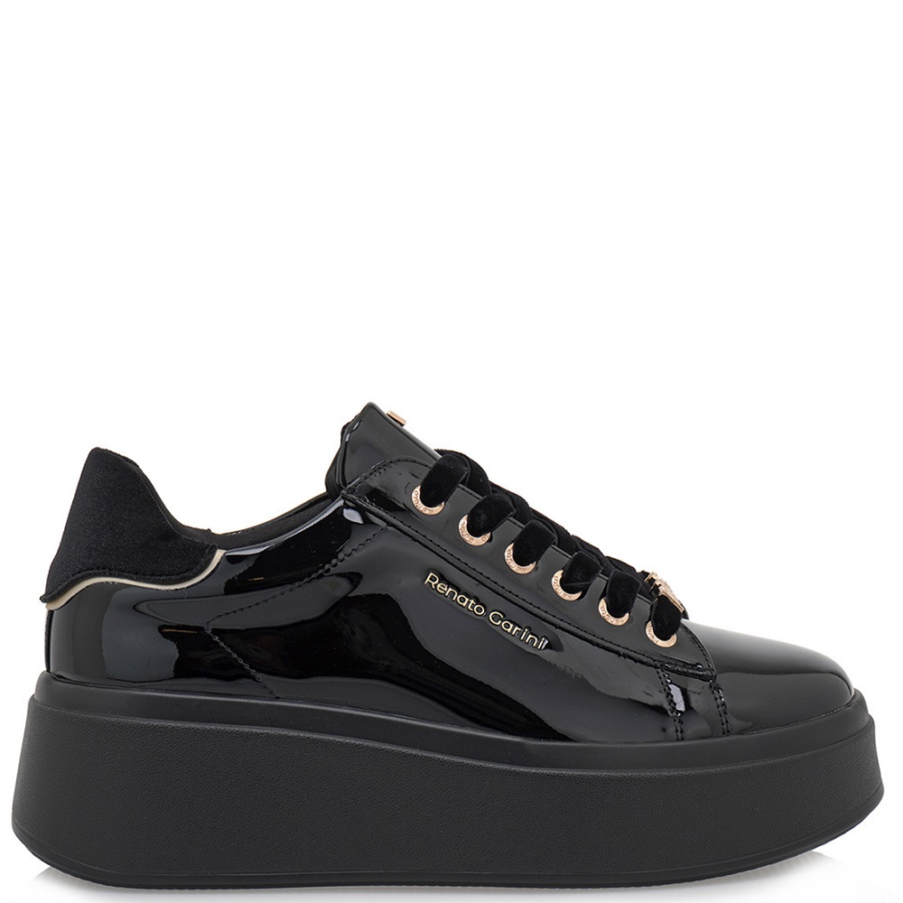 RENATO GARINI</br>Renato Garini 88-42EX125 Γυναικεία Sneakers Μαύρο Βερνί Μαύρο Βελούδο RENATO GARINI</br>Renato Garini 88-42EX125 Γυναικεία Sneakers Μαύρο Βερνί Μαύρο Βελούδο