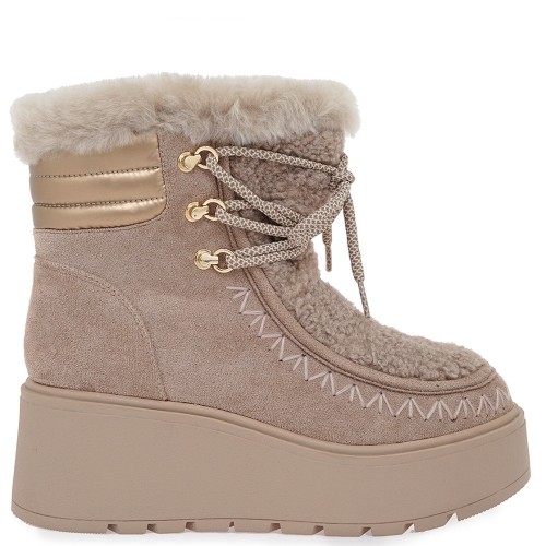 Exe EX23006-5A Γυναικεία Apres-Ski Μπεζ Καστόρι